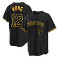 TRASK B.Red Sox #12 Connor Wong Player Black Snake Skin City Home Game Stitched Jerseys