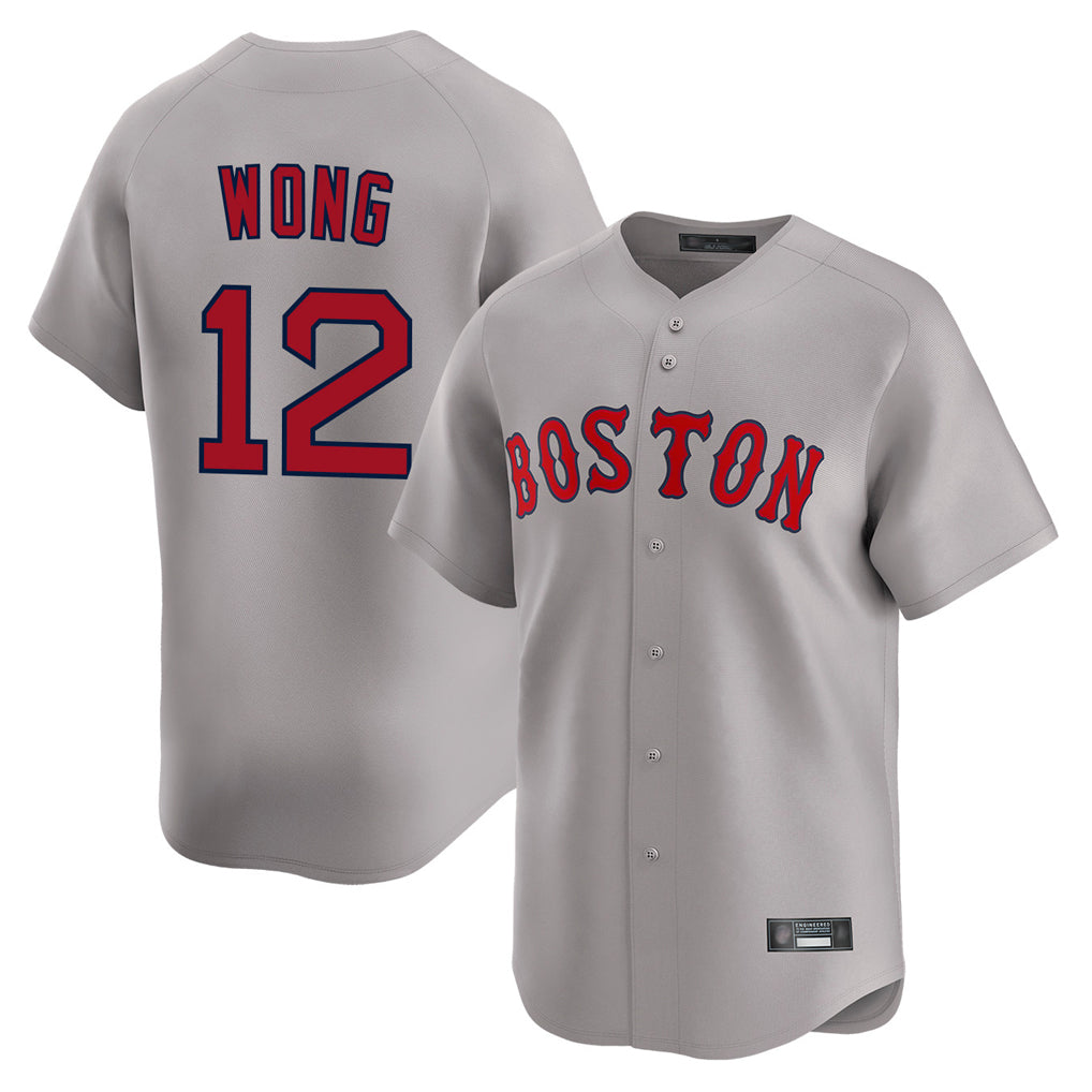 TRASK B.Red Sox #12 Connor Wong Player Gray Road Limited Home Game Stitched Jerseys