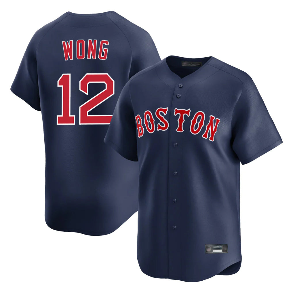 TRASK B.Red Sox #12 Connor Wong Player Navy Limited Home Game Stitched Jerseys