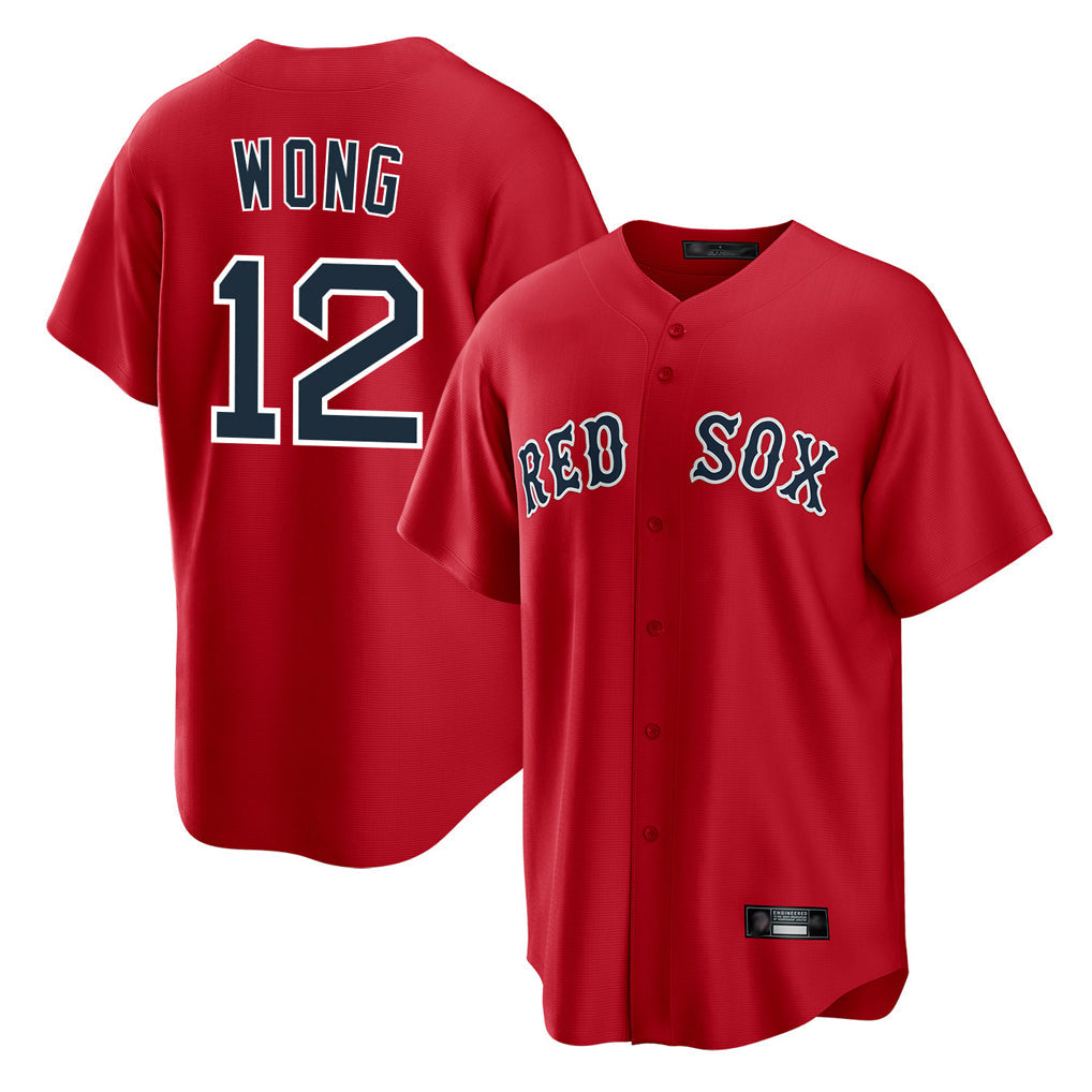 TRASK B.Red Sox #12 Connor Wong Player Red Home Game Stitched Jerseys