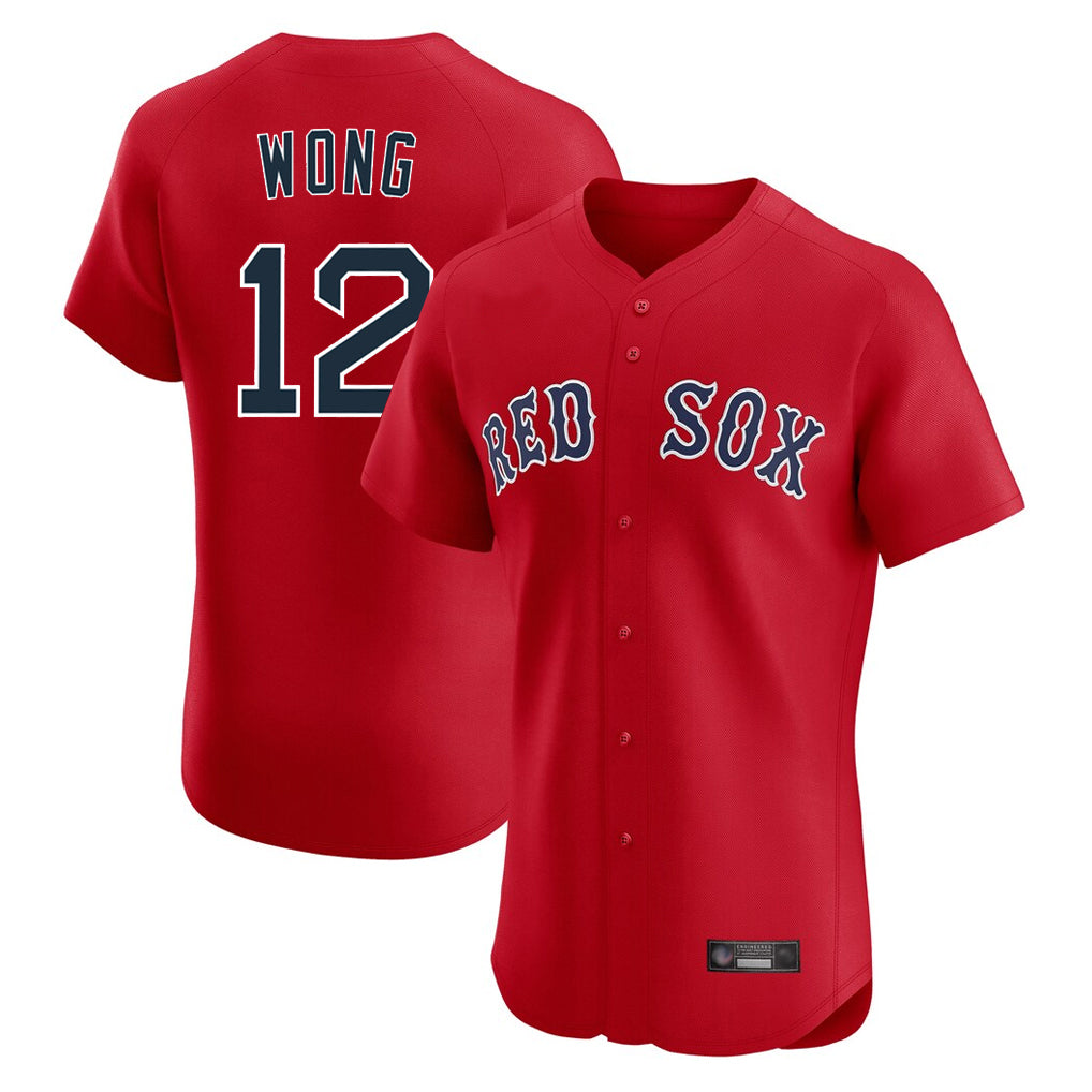 TRASK B.Red Sox #12 Connor Wong Player Red Limited Elite Home Game Stitched Jerseys