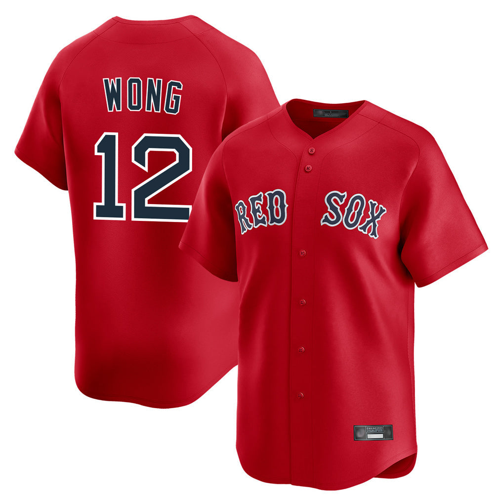 TRASK B.Red Sox #12 Connor Wong Player Red Limited Home Game Stitched Jerseys