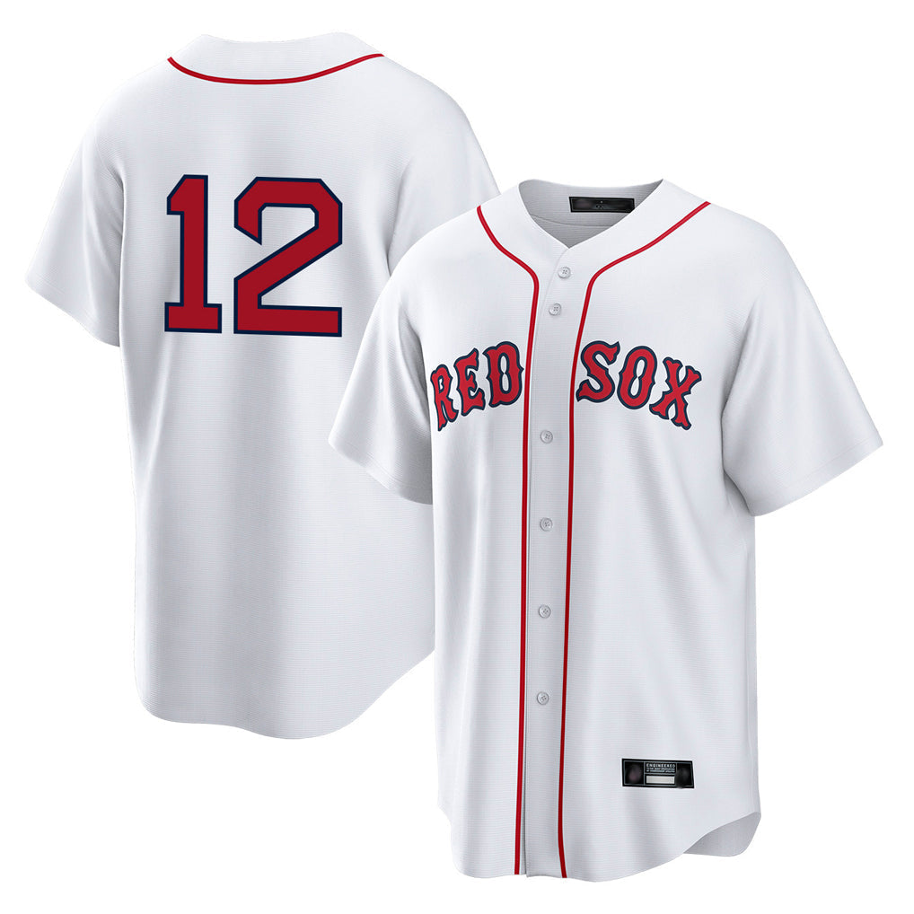 TRASK B.Red Sox #12 Connor Wong Player White Home Game Stitched Jerseys