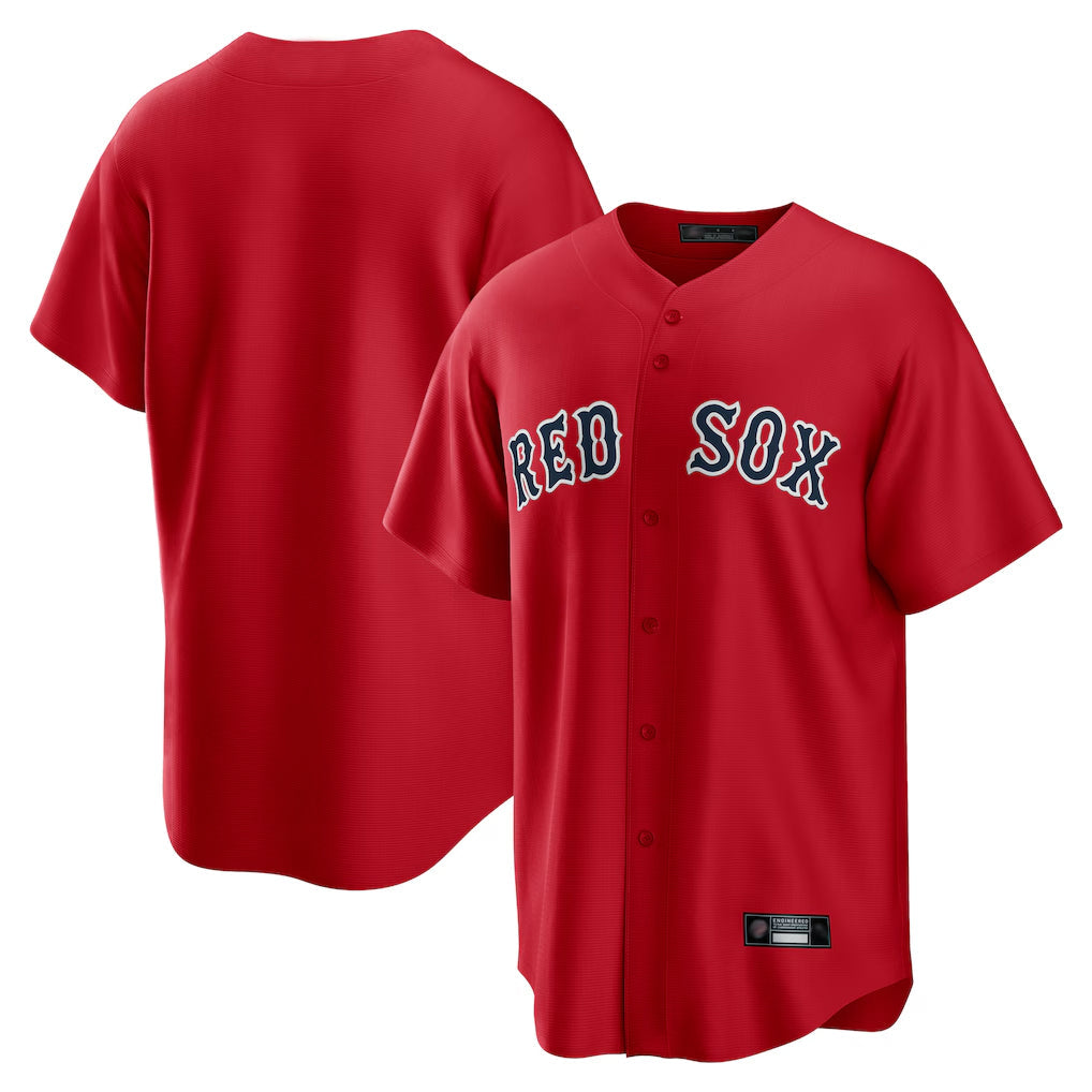 TRASK B.Red Sox Blank Player Red Home Game Stitched Jerseys