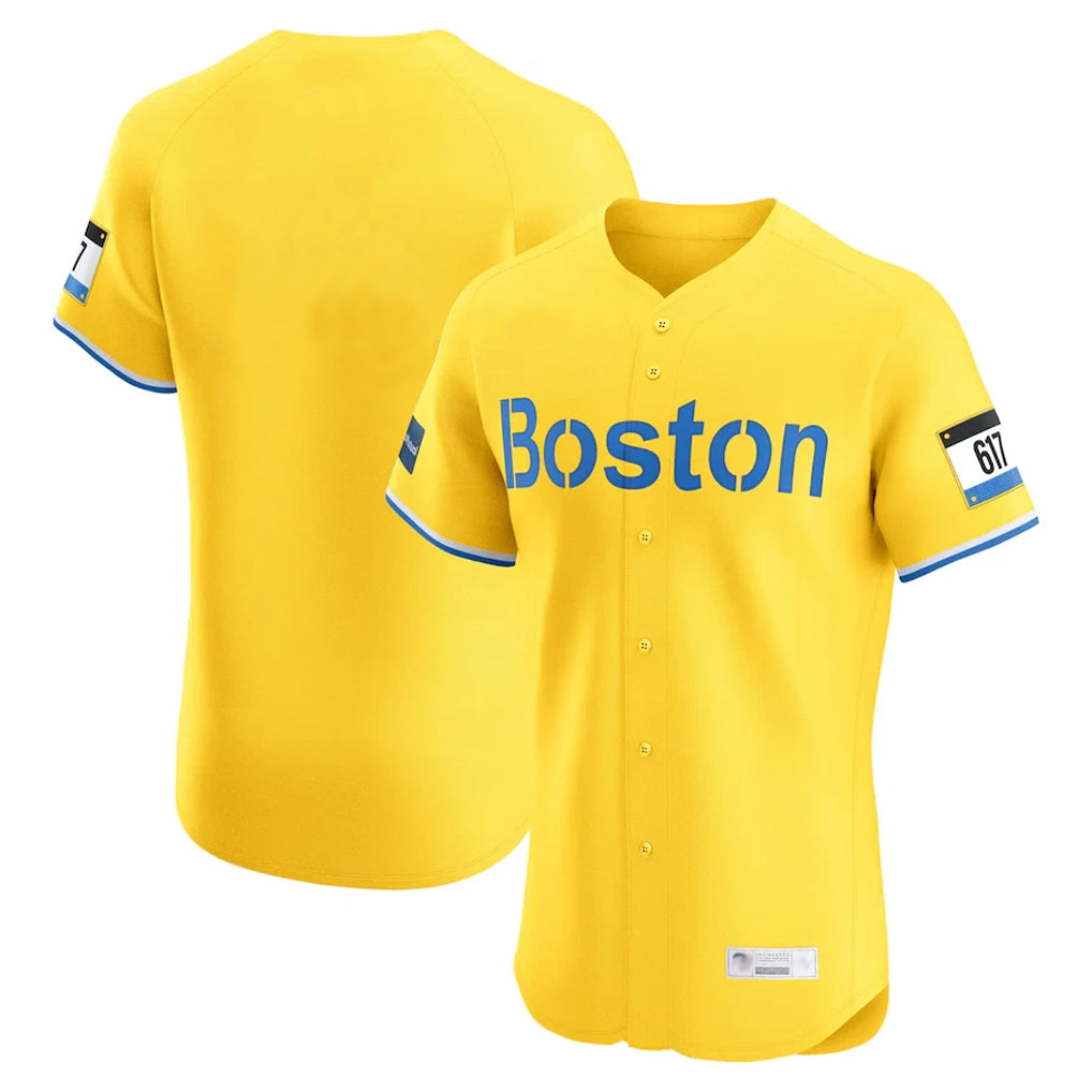 TRASK B.Red Sox Blank Player Yellow Limited Elite Home Game Stitched Jerseys