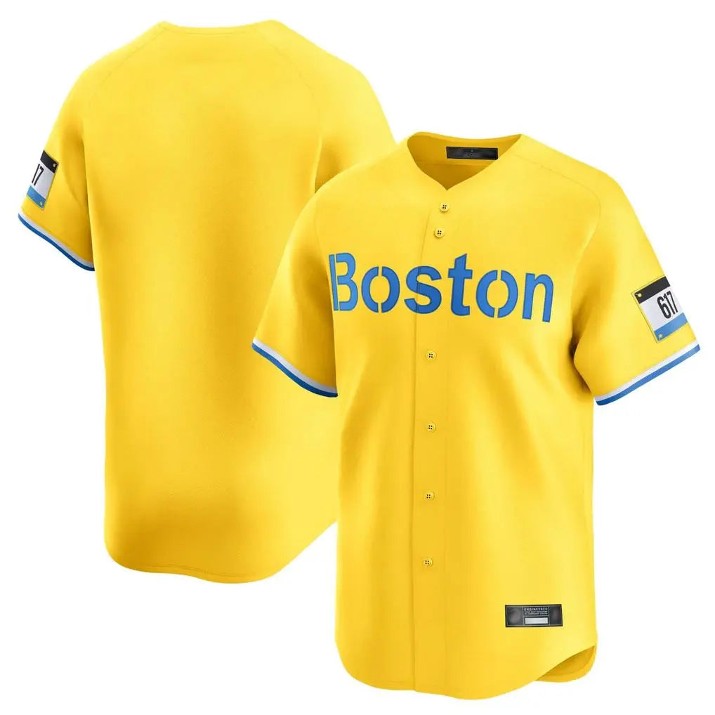 TRASK B.Red Sox Blank Player Yellow Limited Home Game Stitched Jerseys