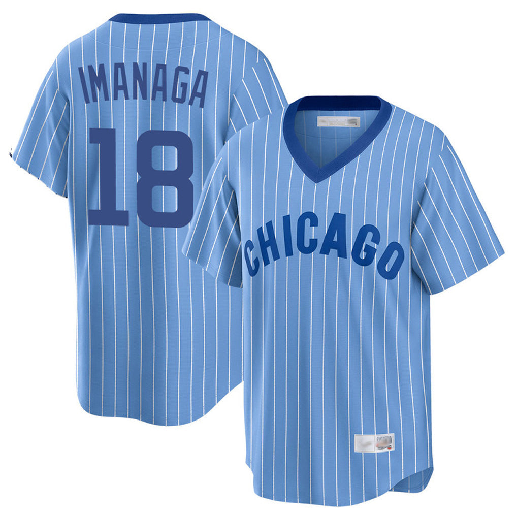 TRASK C.Cubs #18 Shota Imanaga Player Blue T-shirt Cooperstown Collection Limited Stitched Jerseys
