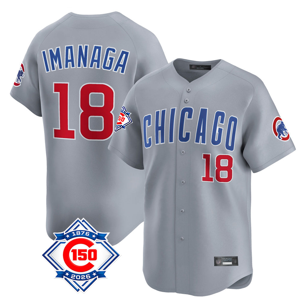 TRASK C.Cubs #18 Shota Imanaga Player Gray Road 150th Anniversary Limited Home Stitched Jerseys