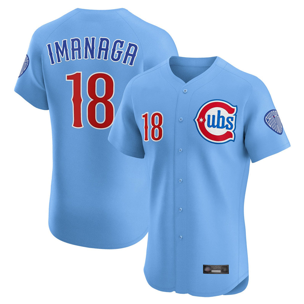 TRASK C.Cubs #18 Shota Imanaga Player Light Blue Limited Elite Home Stitched Jerseys
