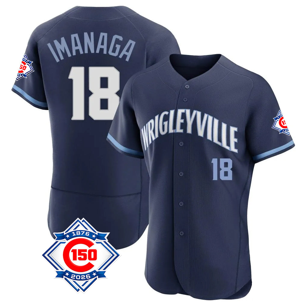 TRASK C.Cubs #18 Shota Imanaga Player Navy City Connect 150th Anniversary Limited Elite Home Stitched Jerseys