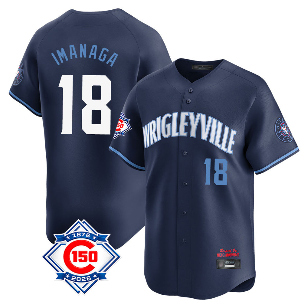 TRASK C.Cubs #18 Shota Imanaga Player Navy City Connect 150th Anniversary Limited Home Stitched Jerseys