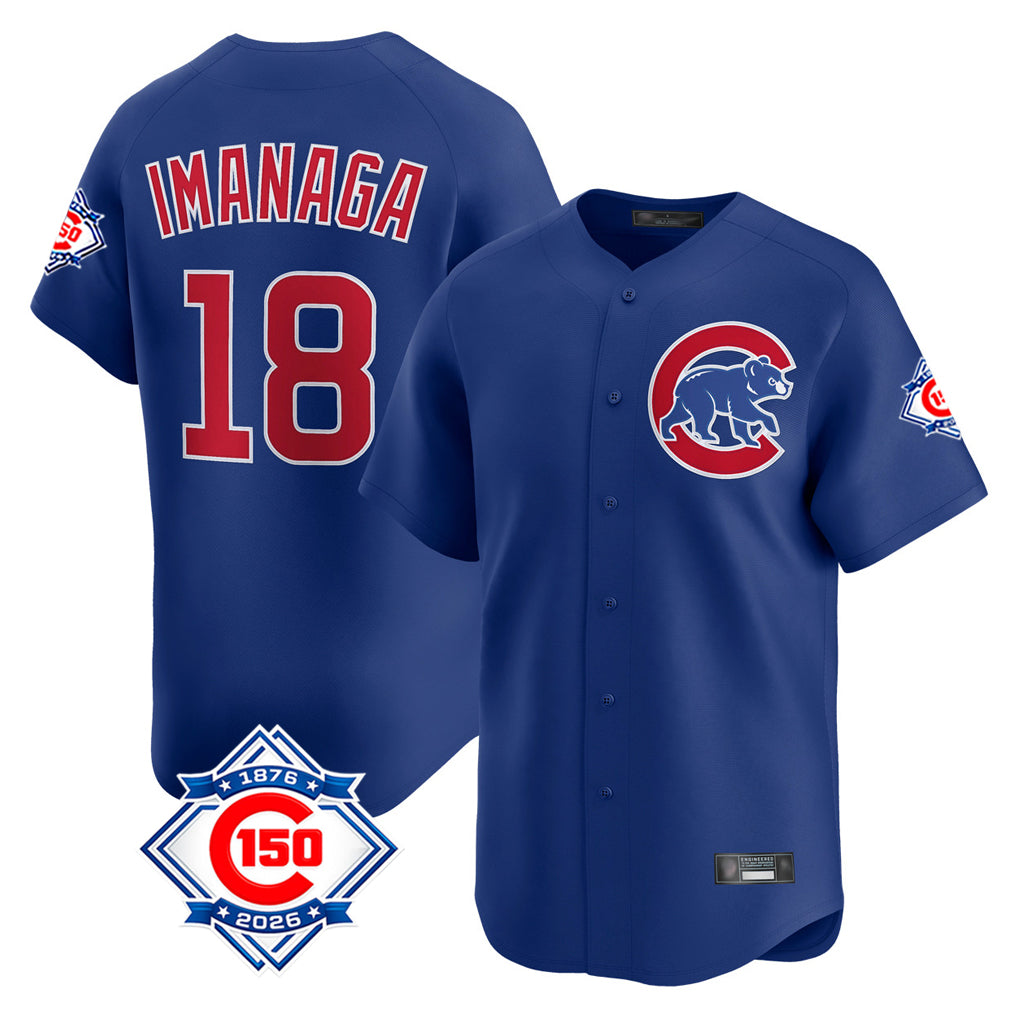 TRASK C.Cubs #18 Shota Imanaga Player Royal 150th Anniversary Limited Home Stitched Jerseys