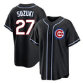 TRASK C.Cubs #27 Seiya Suzuki Player Black Fashion Out Game Stitched Jerseys
