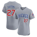 TRASK C.Cubs #27 Seiya Suzuki Player Gray Road Limited Elite Home Stitched Jerseys