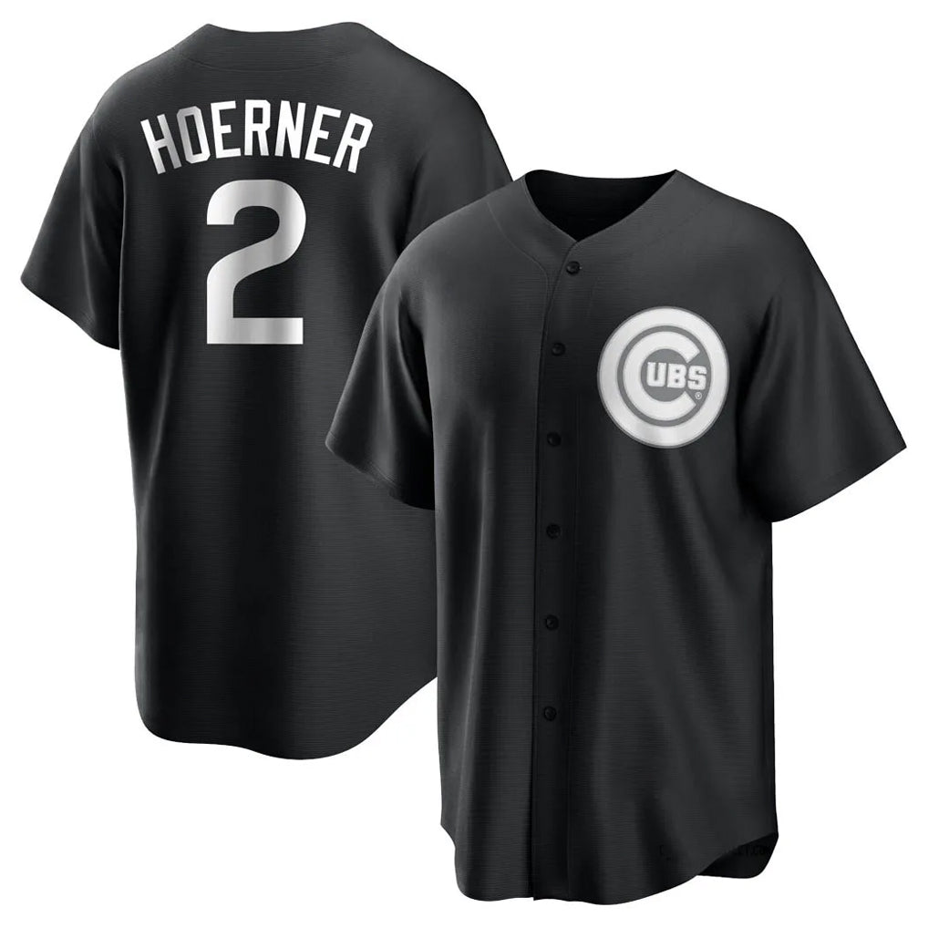 TRASK C.Cubs #2 Nico Hoerner Player Black Game Stitched Jerseys