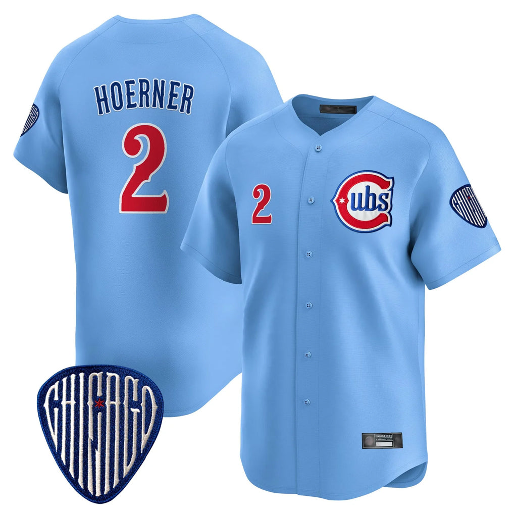 TRASK C.Cubs #2 Nico Hoerner Player Blue Vapor Premier Limited Home Stitched Jerseys