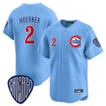 TRASK C.Cubs #2 Nico Hoerner Player Blue Vapor Premier Limited Home Stitched Jerseys