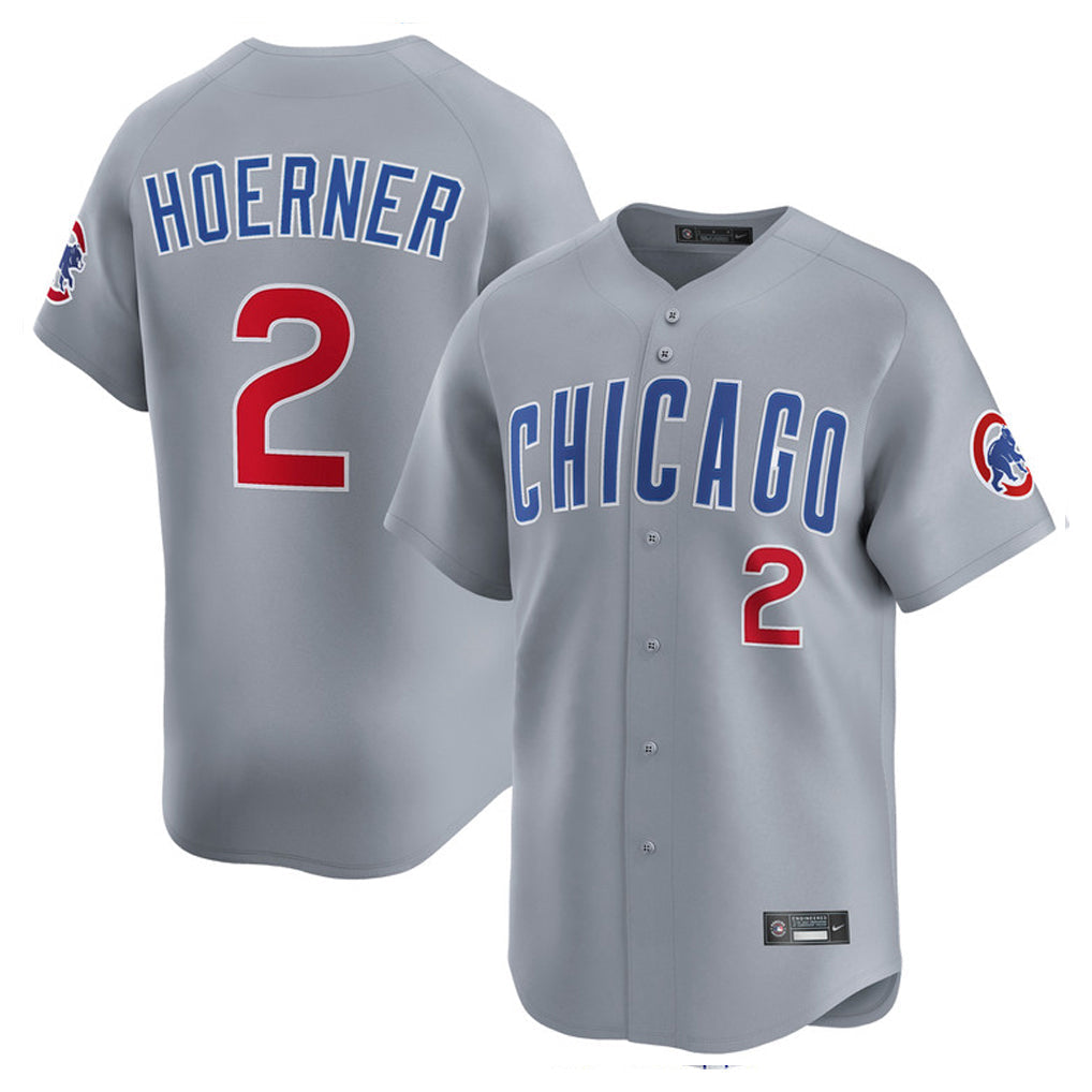 TRASK C.Cubs #2 Nico Hoerner Player Gray Road Limited Home Stitched Jerseys