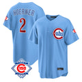 TRASK C.Cubs #2 Nico Hoerner Player Light Blue 150th Anniversary Home Game Stitched Jerseys