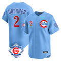 TRASK C.Cubs #2 Nico Hoerner Player Light Blue 150th Anniversary Limited Home Stitched Jerseys