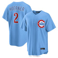 TRASK C.Cubs #2 Nico Hoerner Player Light Blue Home Game Stitched Jerseys