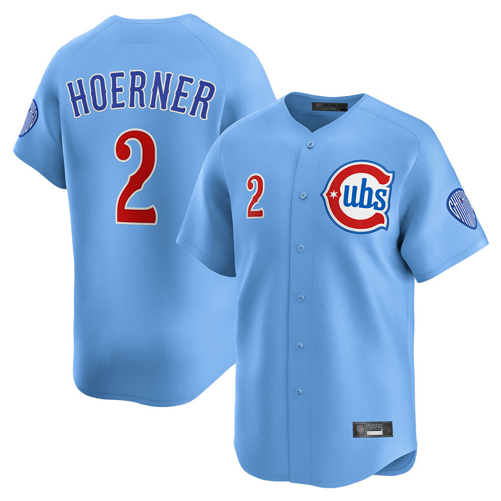 TRASK C.Cubs #2 Nico Hoerner Player Light Blue Limited Home Stitched Jerseys