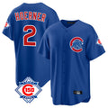 TRASK C.Cubs #2 Nico Hoerner Player Royal 150th Anniversary Home Game Stitched Jerseys