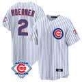 TRASK C.Cubs #2 Nico Hoerner Player White 150th Anniversary Home Game Stitched Jerseys