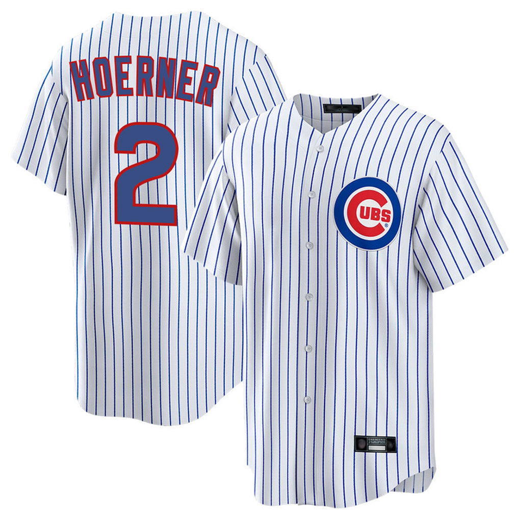 TRASK C.Cubs #2 Nico Hoerner Player White Game Home Stitched Jerseys
