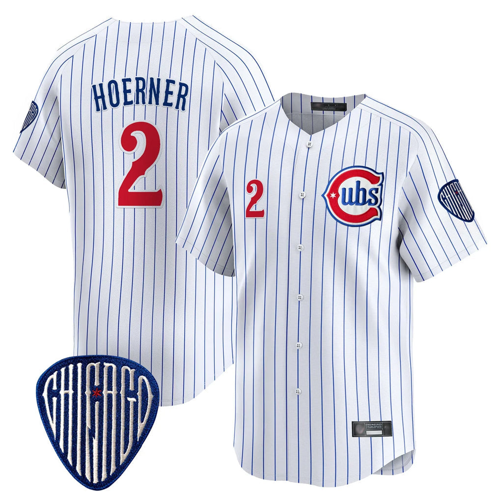 TRASK C.Cubs #2 Nico Hoerner Player White Pinstripe Vapor Premier Limited Home Stitched Jerseys