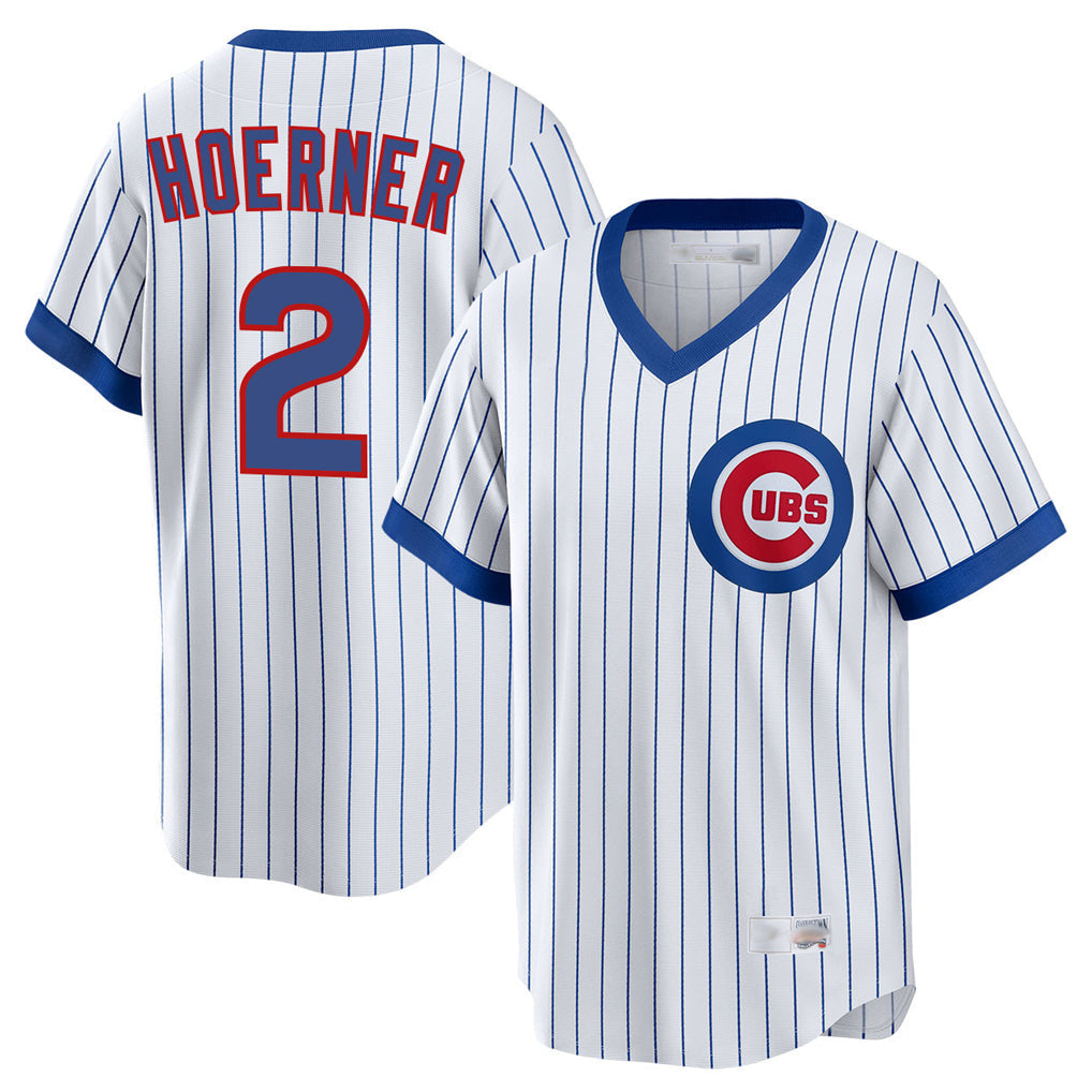 TRASK C.Cubs #2 Nico Hoerner Player White T-shirt Cooperstown Collection Limited Stitched Jerseys