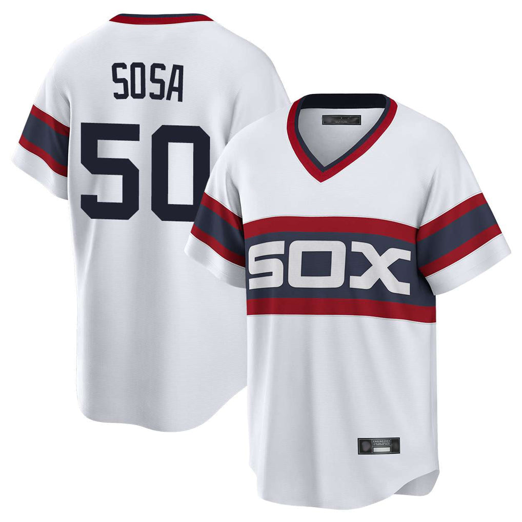 TRASK C.White Sox #50 Lenyn Sosa Player White T-shirt Home Game Stitched Jerseys
