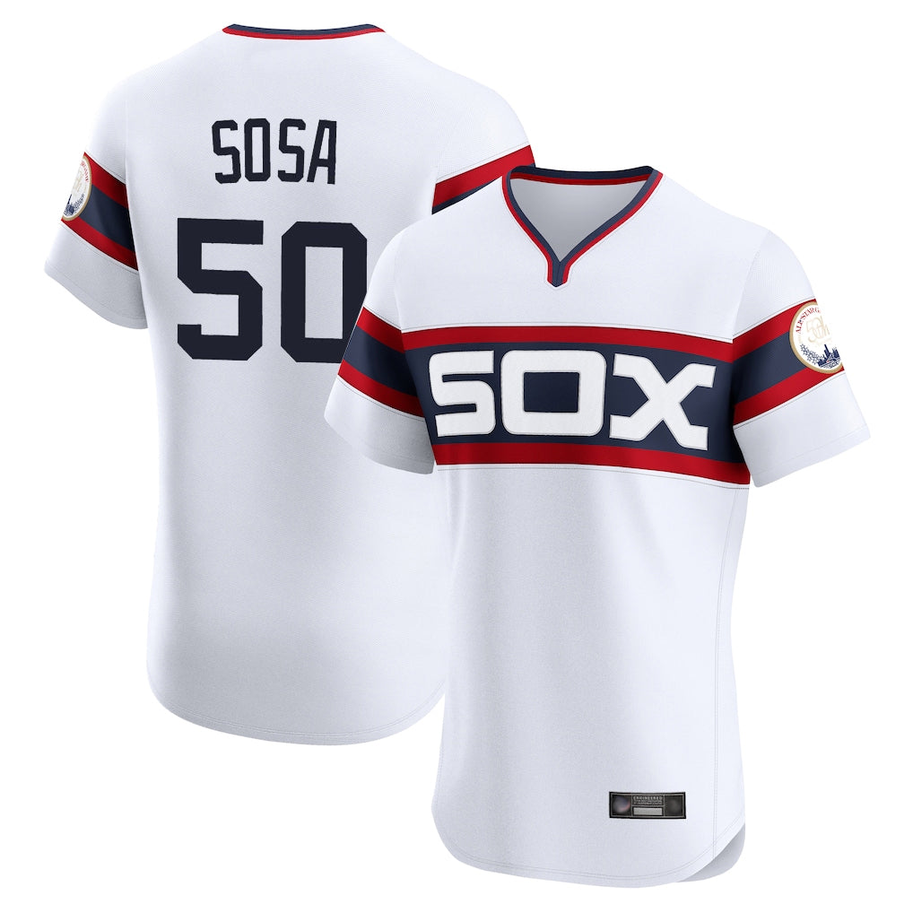 TRASK C.White Sox #50 Lenyn Sosa Player White T-shirt Limited Elite Home Stitched Jerseys