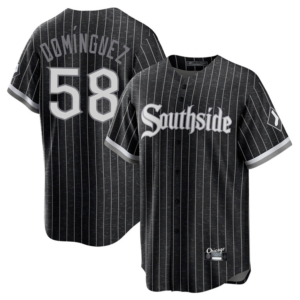 TRASK C.White Sox #58 Seranthony Dom¨ªnguez Player Black City Connect Home Game Stitched Jerseys
