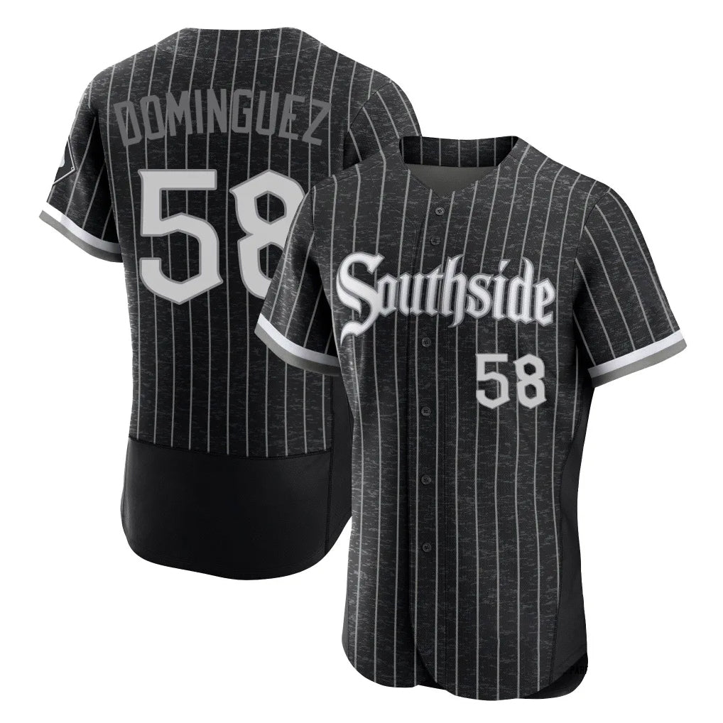 TRASK C.White Sox #58 Seranthony Dom¨ªnguez Player Black City Connect Limited Elite Home Stitched Jerseys