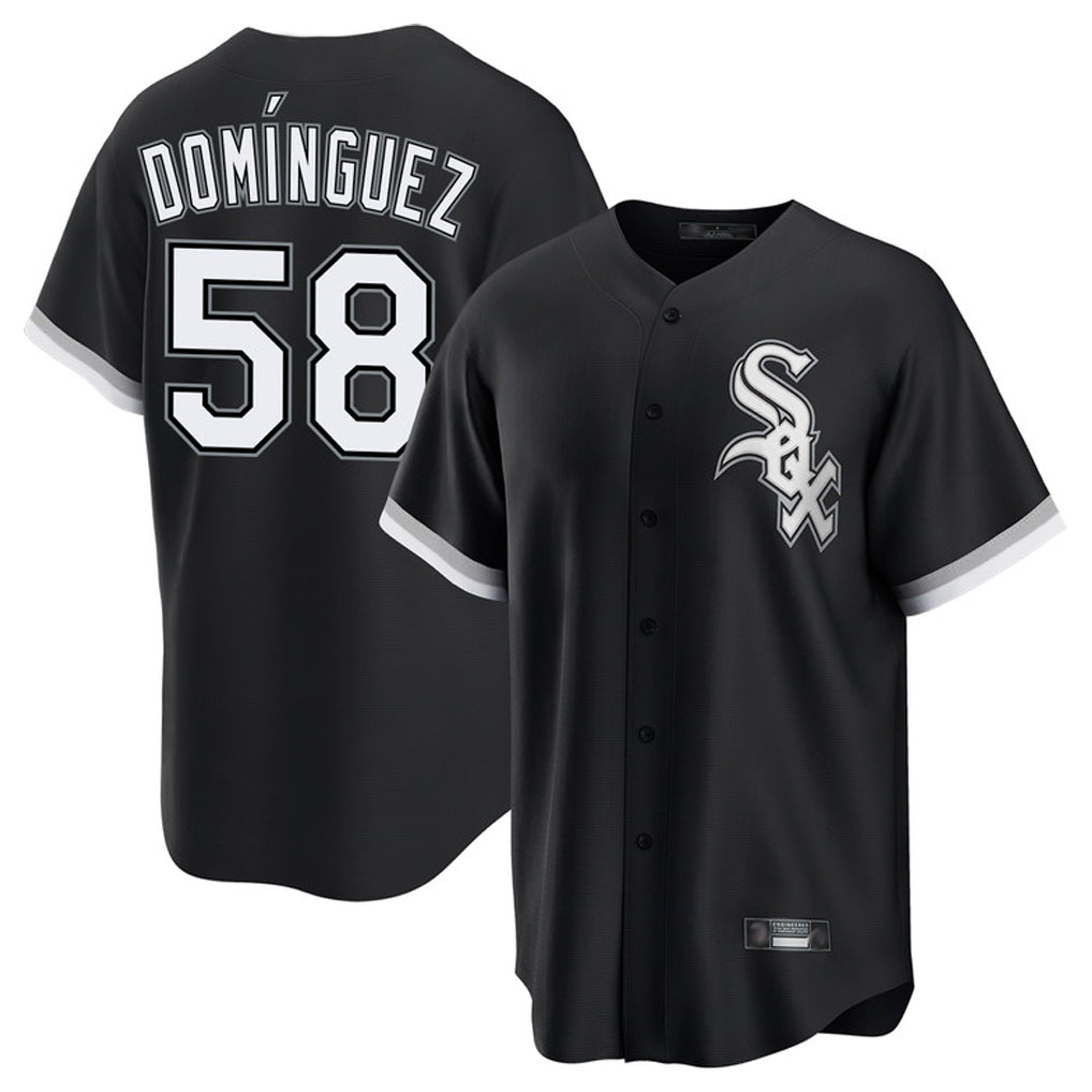 TRASK C.White Sox #58 Seranthony Dom¨ªnguez Player Black Home Game Stitched Jerseys