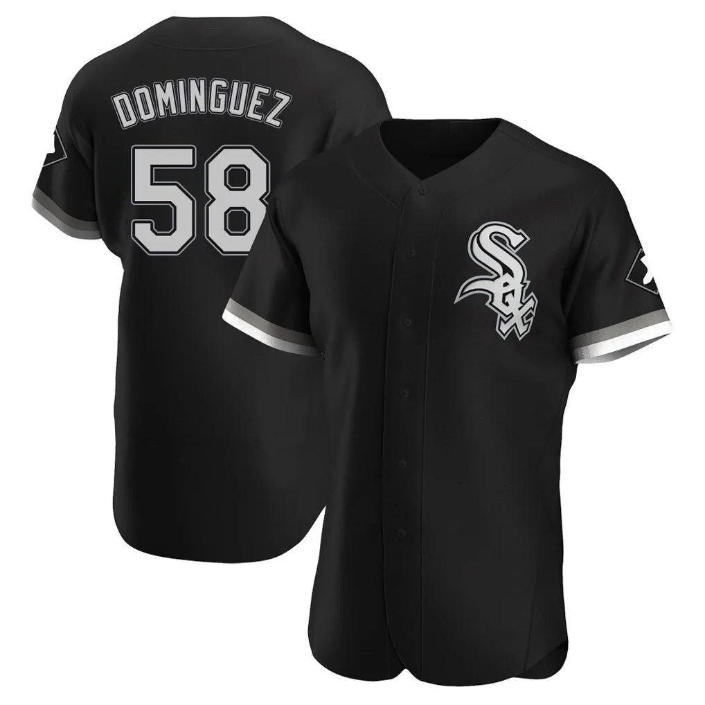 TRASK C.White Sox #58 Seranthony Dom¨ªnguez Player Black Limited Elite Home Stitched Jerseys