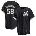 TRASK C.White Sox #58 Seranthony Dom¨ªnguez Player Black Spring Training Game Stitched Jerseys