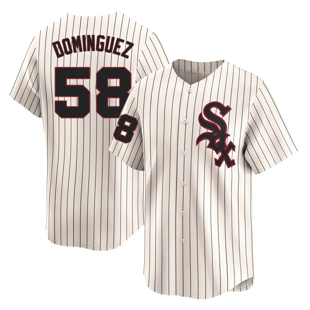 TRASK C.White Sox #58 Seranthony Dom¨ªnguez Player Cream Cooperstown Collection Limited Home Stitched Jerseys