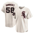 TRASK C.White Sox #58 Seranthony Dom¨ªnguez Player Cream Cooperstown Collection Limited Home Stitched Jerseys