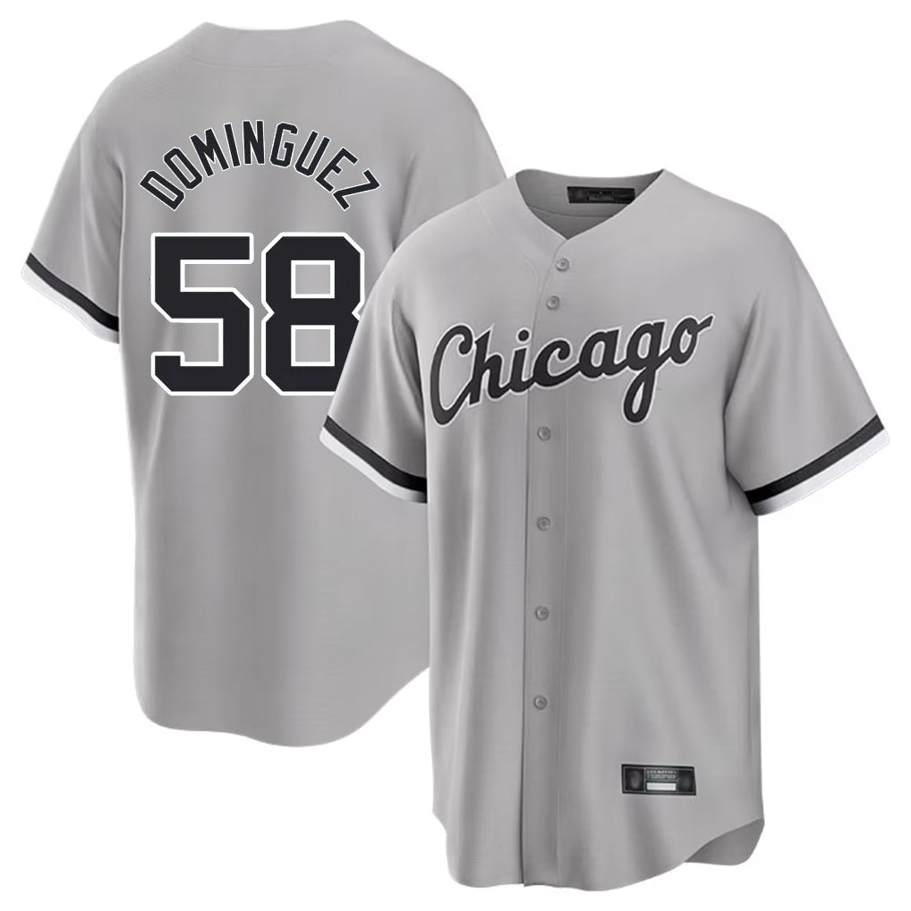 TRASK C.White Sox #58 Seranthony Dom¨ªnguez Player Gray Home Game Stitched Jerseys