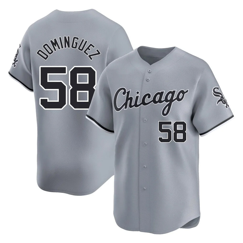 TRASK C.White Sox #58 Seranthony Dom¨ªnguez Player Gray Road Limited Home Stitched Jerseys
