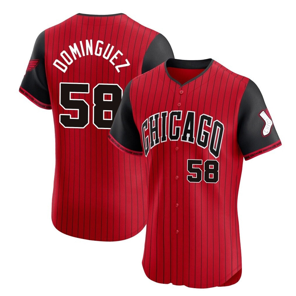 TRASK C.White Sox #58 Seranthony Dom¨ªnguez Player Red City Connect Limited Elite Home Stitched Jerseys
