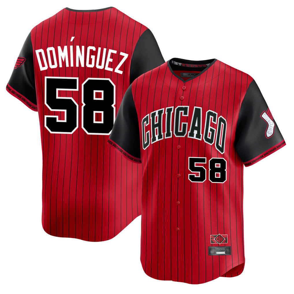 TRASK C.White Sox #58 Seranthony Dom¨ªnguez Player Red City Connect Limited Home Stitched Jerseys