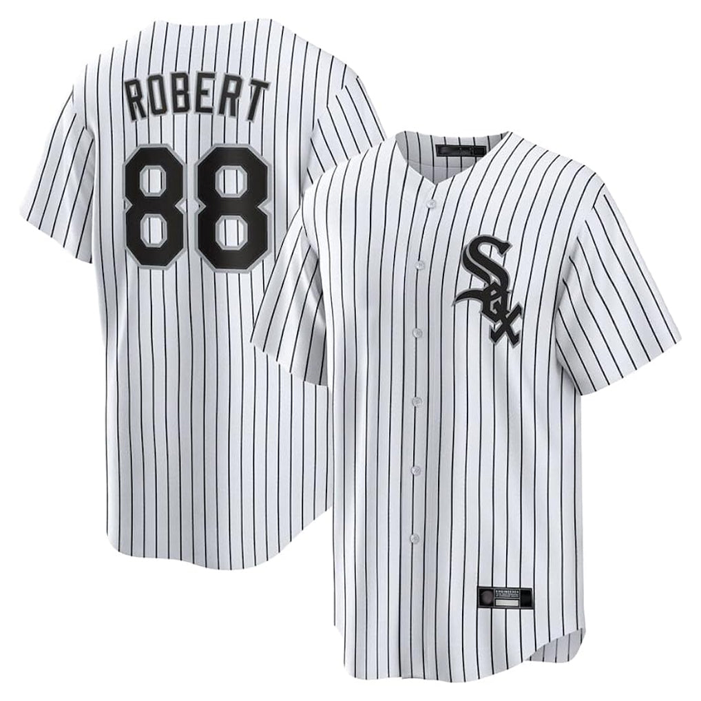 TRASK C.White Sox #88 Luis Robert Jr Player White Stripe Home Game Stitched Jerseys