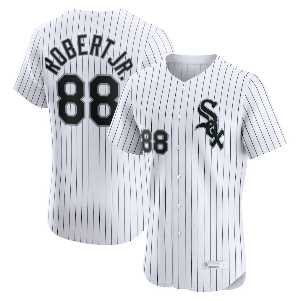 TRASK C.White Sox #88 Luis Robert Jr Player White Stripe Limited Elite Home Stitched Jerseys