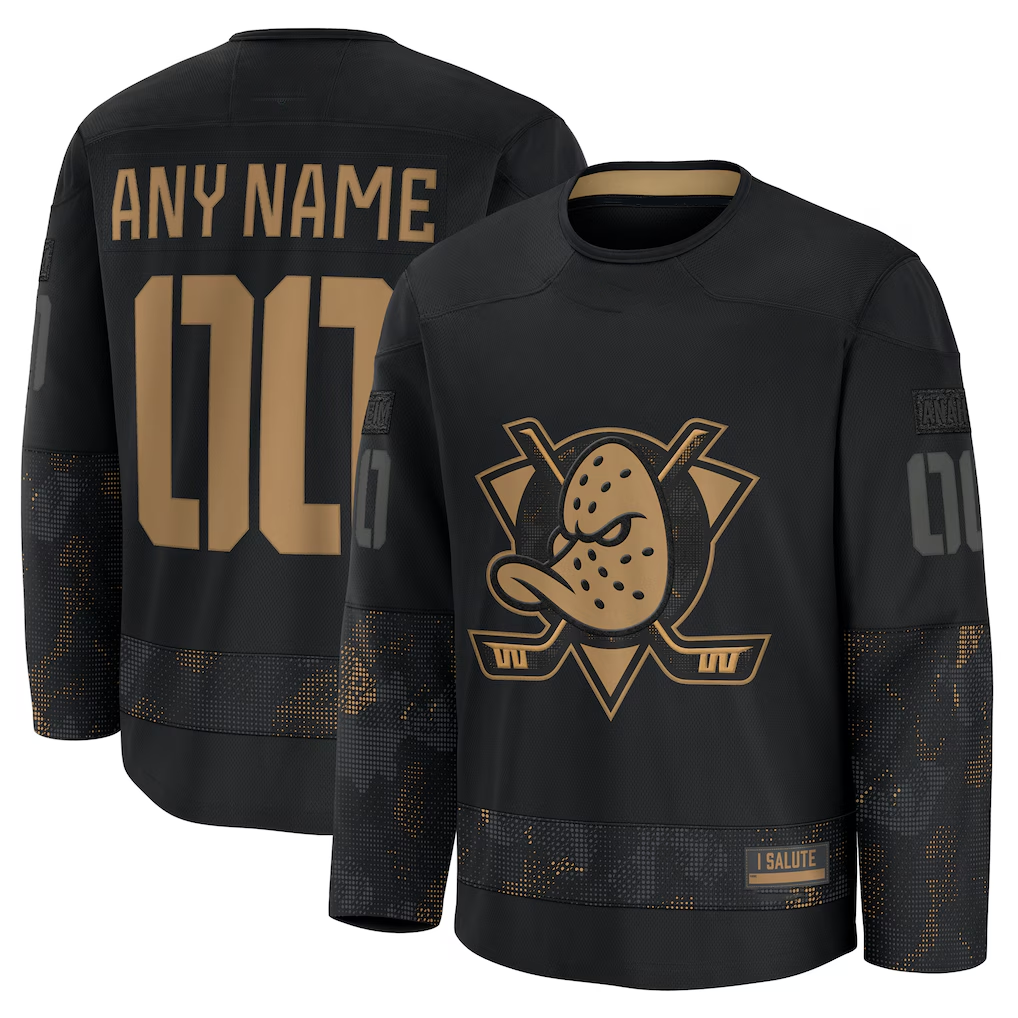 TRASK Custom A.Ducks Black 2024 Military Appreciation Practice Jerseys