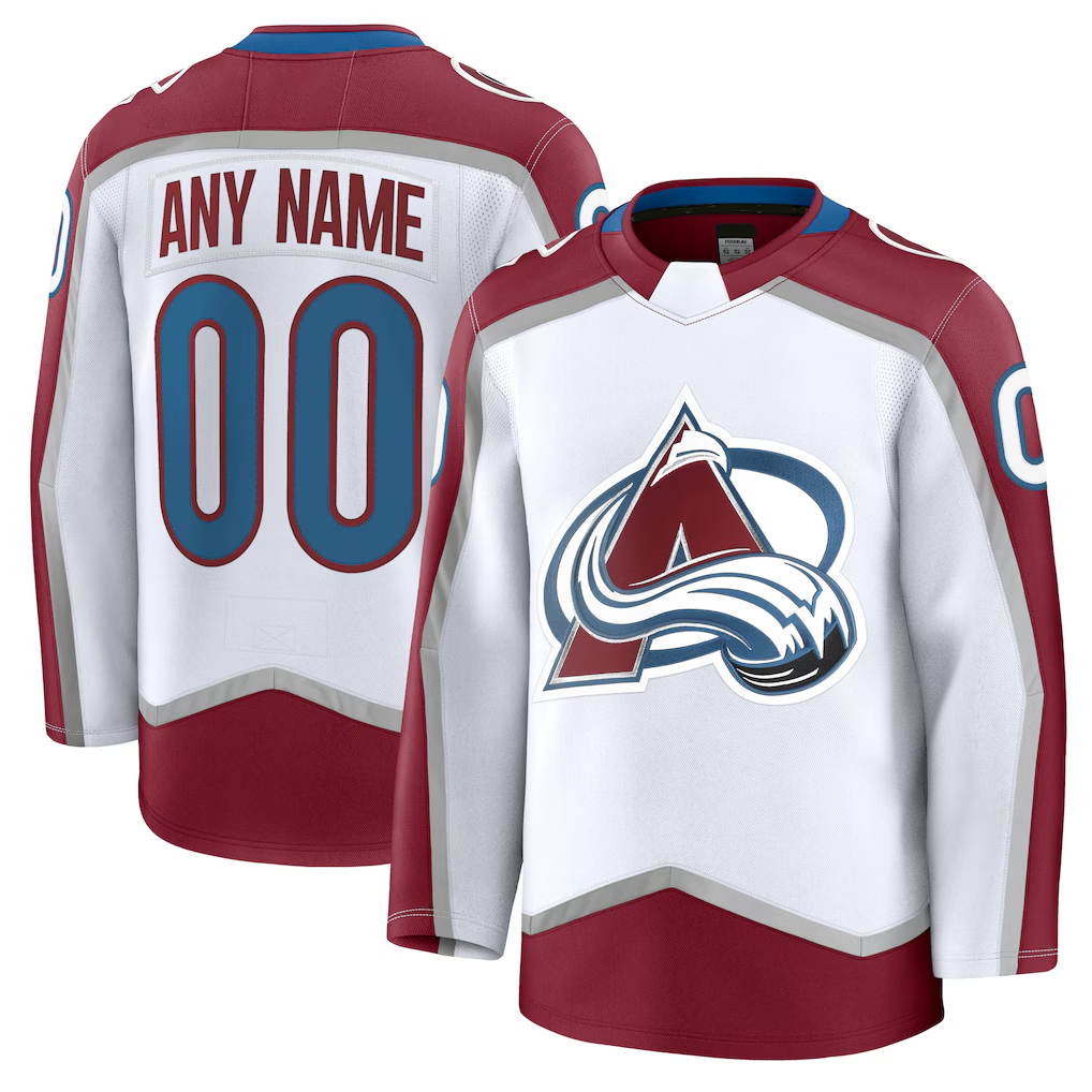 TRASK Custom C.Avalanche White Away Premium Jerseys