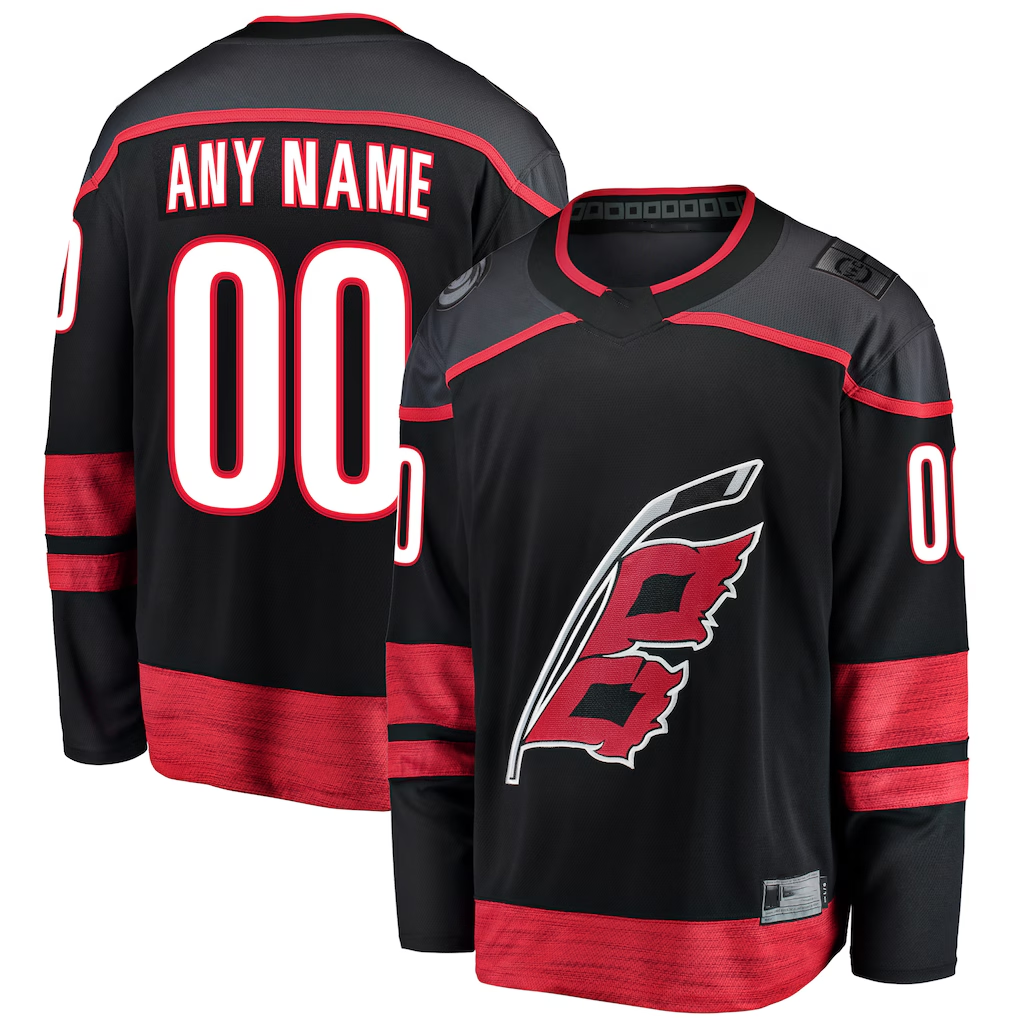TRASK Custom C.Hurricanes Black Home Breakaway Stitched Jerseys
