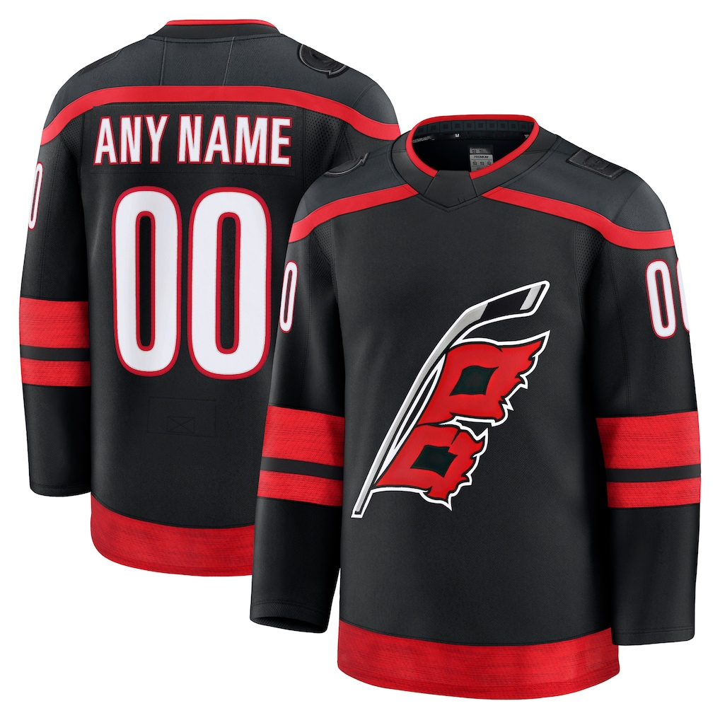 TRASK Custom C.Hurricanes Black Home Premium Stitched Jerseys
